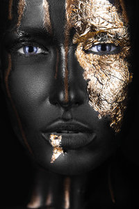 Golden face II - Fotokunst vrouw