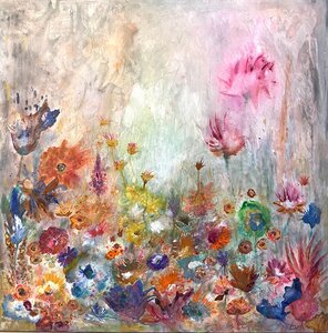 Endless Beauty - 130 x 130 cm - Schilderij Bloemen