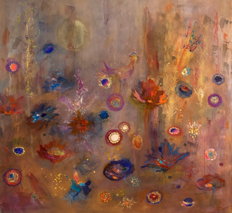 Heavenly  - 120 x 120 cm - Schilderij Landschap