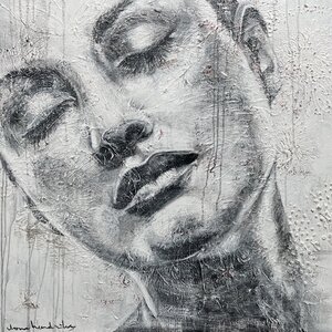 Never stop dreaming  - 100 x 100 cm - Schilderij Vrouwen