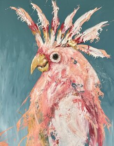 Ijdeltuit - 120 x 150 cm - Schilderij Papagaai