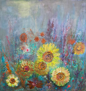Flowering  - 80 x 80 cm - Schilderij Bloemen