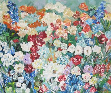 Bright Beauties - 120 x 100 - Bloemen schilderij