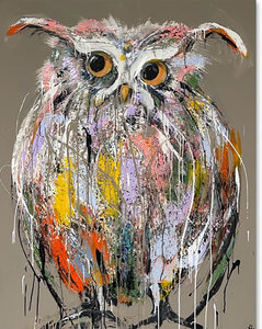 Held - 120 x 150 cm - Schilderij Uil