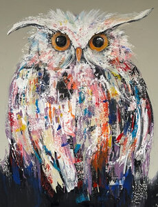 Dwingeland - 120 x 150 cm - Schilderij Uil