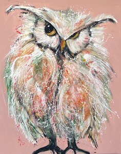 Geluksvogel - 120 x 150 cm - Schilderij Uil