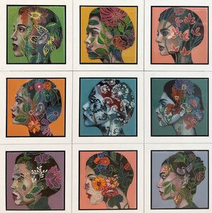 The thoughts of a woman - 84 x 84 cm - Epoxy schilderij portretten