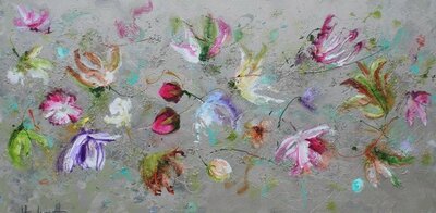 Forever Flowers - 200 x 100 cm- Schilderij bloemen