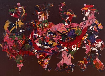 Palet dansers - 140  x 100 cm - Schilderij Abstract