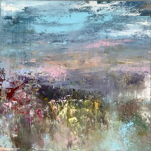 Spring colors - 100 x 100 cm - Schilderij abstract