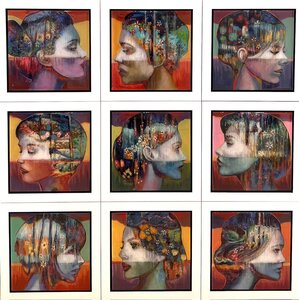 Creative Minds - 84 x 84 cm - Epoxy schilderij portretten