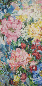 Fête des Fleurs 75 x 150 cm Bloemen schilderij