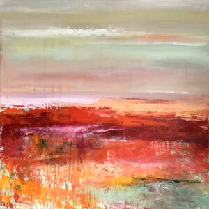 Powerful field - 120 x 120 cm - Schilderij abstract