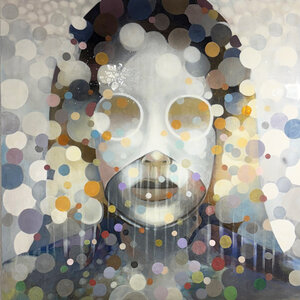 Layers of Perception - 120 x 120 cm - Epoxy schilderij portretten