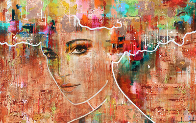 Something simular - 160  x 100 cm - Schilderij- vrouw
