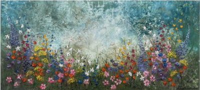 Where spirits bloom 160 x 75 cm - Schilderij Abstract
