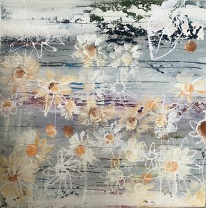 Flowerpeace  - 60 x 60 cm - Schilderij abstract
