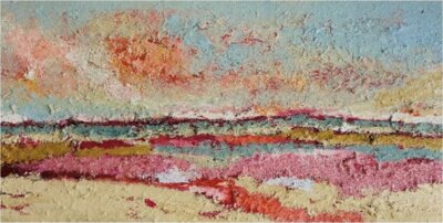 Sunset - 80 x 40 cm - Schilderij zee