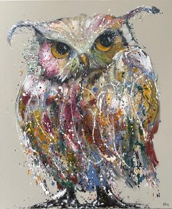 In de smiezen - 100 x 120 cm - Schilderij uil
