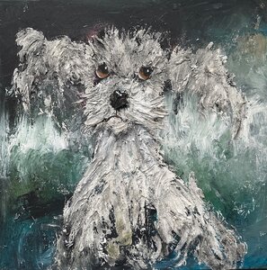 Honden leven - 80 x 80 cm - Schilderij hond