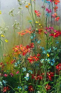 Inner Garmony 1 -20 x 30 cm - Schilderij bloemenveld 