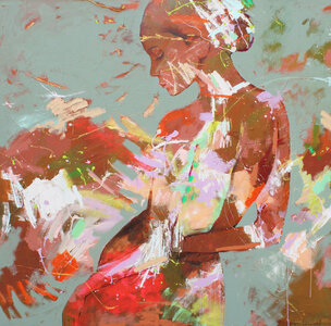 Muse - 180 x 180 cm - Schilderij- vrouw