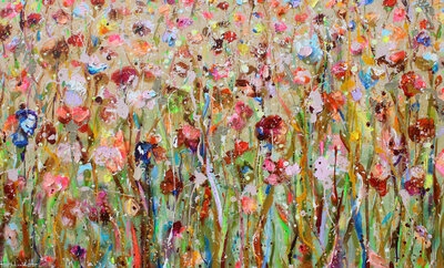 Flower inferno - 200 x 120 cm - Schilderij bloem