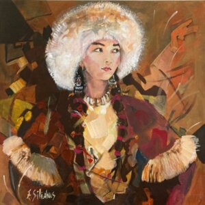 Nomad lifestyle - 100 x 100 cm - Schilderij- vrouw