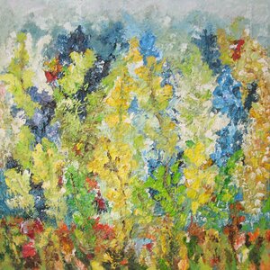 Autumn Foothills 130 x 130 cm landschap schilderij