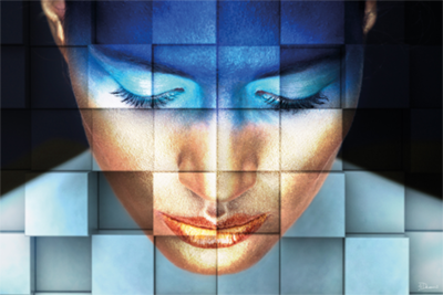 Face with Squares - Fotokunst vrouw