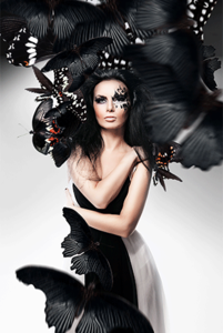 Black butterfly - Fotokunst vrouw