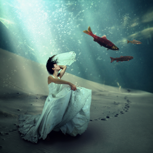 Under Water World - Fotokunst vrouw