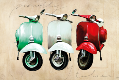 Fotokunst Vespa's 120x80