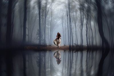 Woman in the woods - Fotokunst vrouw