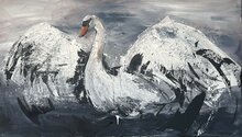 Schilderij zwaan