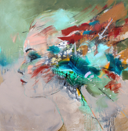 Exchange-130-x-130-cm--Schilderij-vrouw