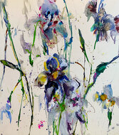 Blue-Iris-140-x-160-cm-Schilderij-bloemen