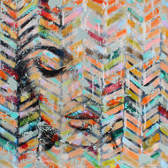 Structured-mind-130-x-130-cm-Schilderij-Vrouw