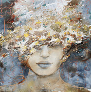 Escape--140-x-140-cm-Schilderij--vrouw