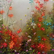 the-path--1-40-x-40-cm-Schilderij-bloemenveld