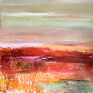 Powerful-field-120-x-120-cm-Schilderij-abstract