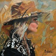 Cowgirl-vision-100-x-100-cm-Schilderij--vrouw
