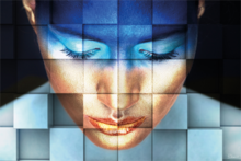 Face-with-Squares-Fotokunst-vrouw