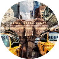 Elephant-in-New-York-|-Fotokunst-rond