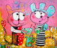 Pinky's teaparty - 120 x 100 cm - Vrolijk schilderij_8