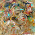 Abstract vrouwen schilderij