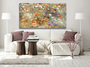 Wild flower field Orange - 180 x 100 cm- Schilderij bloemen_8