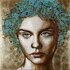 Inner thoughts - 110 x 110 - Vrouwen schilderij_8