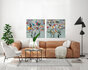 Flowers tweeluik - 160 x 80 cm - Schilderij abstract _8