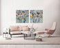 Flowers tweeluik - 160 x 80 cm - Schilderij abstract _8